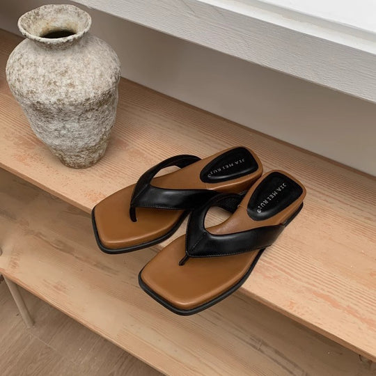 Damen elegante Flip-Flop Pantoletten mit modischem Design und rutschfester Sohle EB