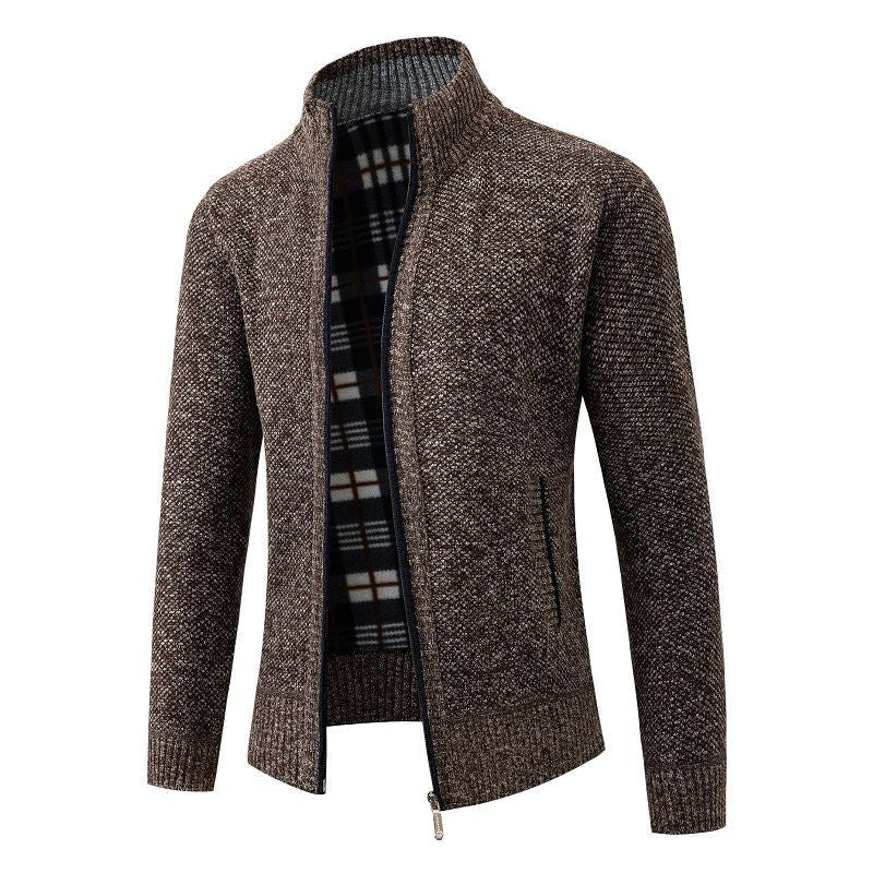 Herren modische Strickjacke mit hohem Kragen und hohem Komfort EB