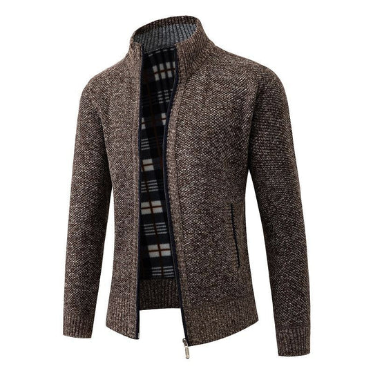 Herren modische Strickjacke mit hohem Kragen und hohem Komfort EB