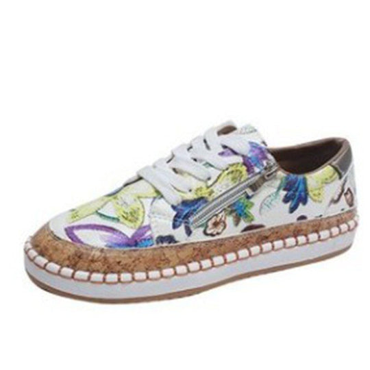 Damen modische Sneakers mit elegantem Reißverschluss und Korksohle EB