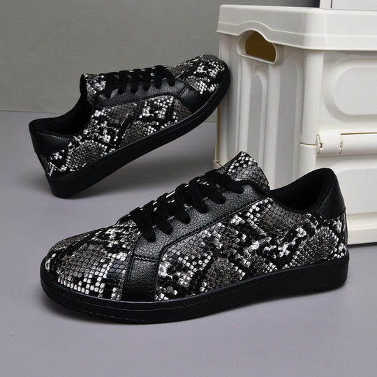 Damen Sportliche Sneakers mit elegantem Schlangenmuster EB