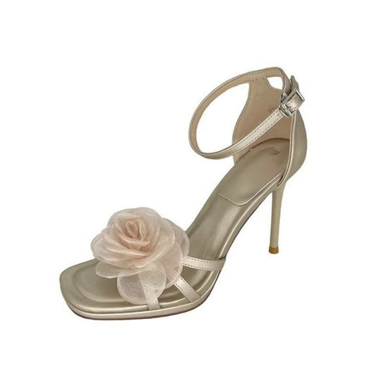 Damen elegante Sandalen mit floralem Akzent EB