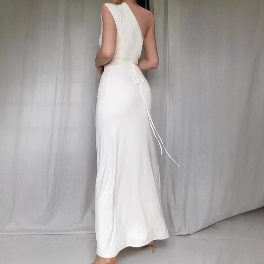 Damen Elegantes Wickelmaxikleid mit asymmetrischem Schnitt und figurformendem Design EB
