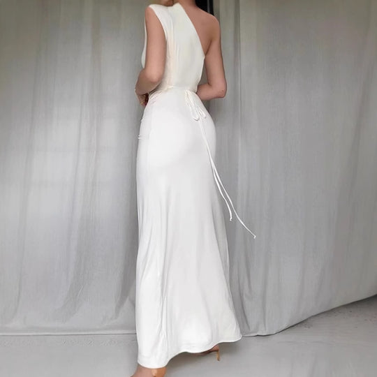 Damen Elegantes Wickelmaxikleid mit asymmetrischem Schnitt und figurformendem Design EB