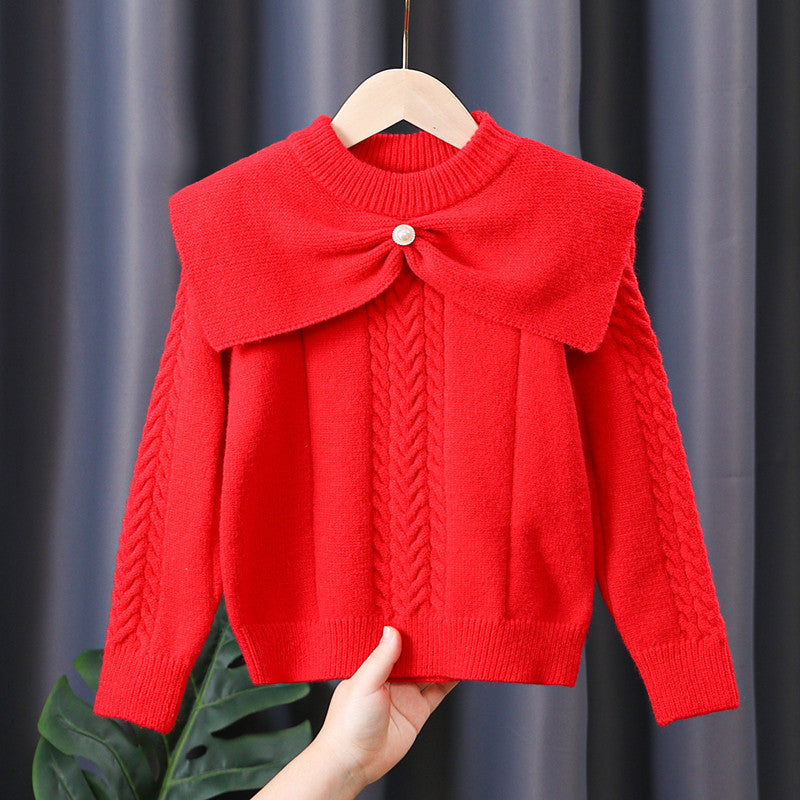 Damen Pullover mit trendigem Kragen und Zopfmuster EB