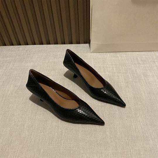 Damen Ballerinas aus geflochtenem Lederdesign EB