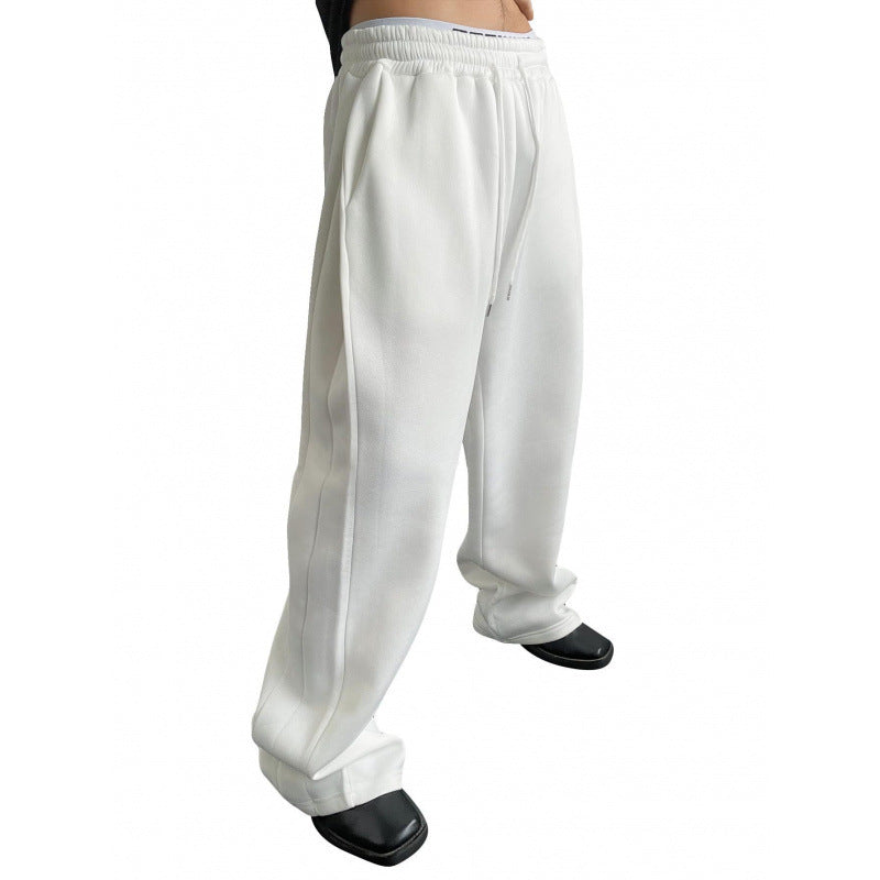 Damen nan weite Oversize Jogginghose mit tiefem Schritt, elastischem Bund und Kordelzug EB