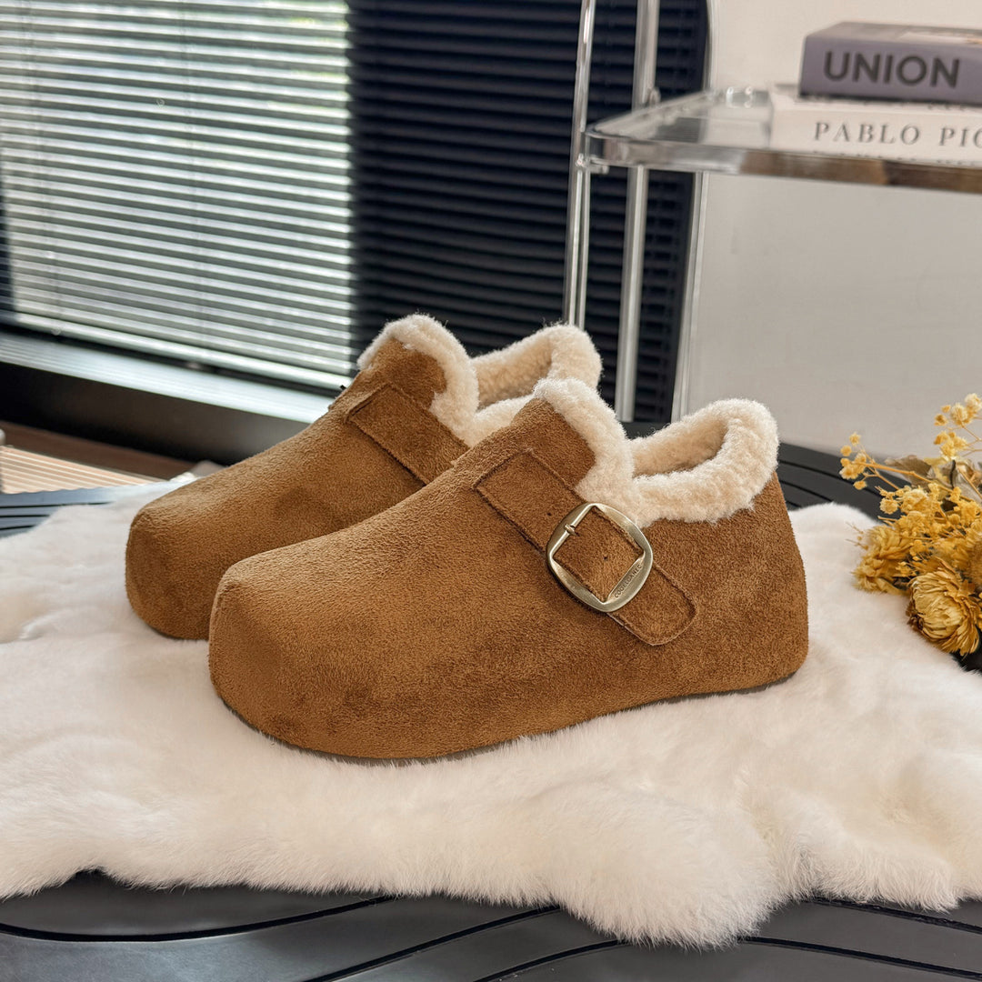 Damen Gemütliche Hausschuhe mit weichem Innenfutter und stylischem Riemen EB