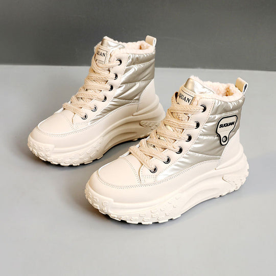 Damen Winterliche High-Top Sneaker mit kuscheligem Innenfutter und robustem Sohlenprofil EB