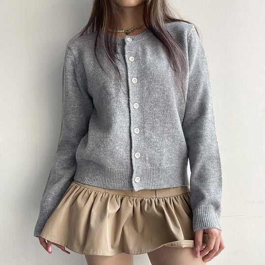 Damen Kuscheliger Cardigan mit feiner Strickstruktur und knöpfbarem Design EB