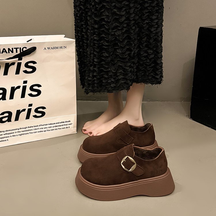 Damen modische Slipper mit bequemer Sohle und dekorativem Schnallenverschluss EB