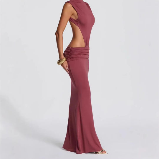 Damen Langes Maxi-Kleid mit raffinierten Cut-Outs und Raffung EB