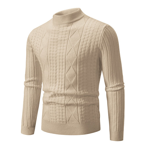 Herren eleganter Strickpullover mit modernem Zopfdesign EB
