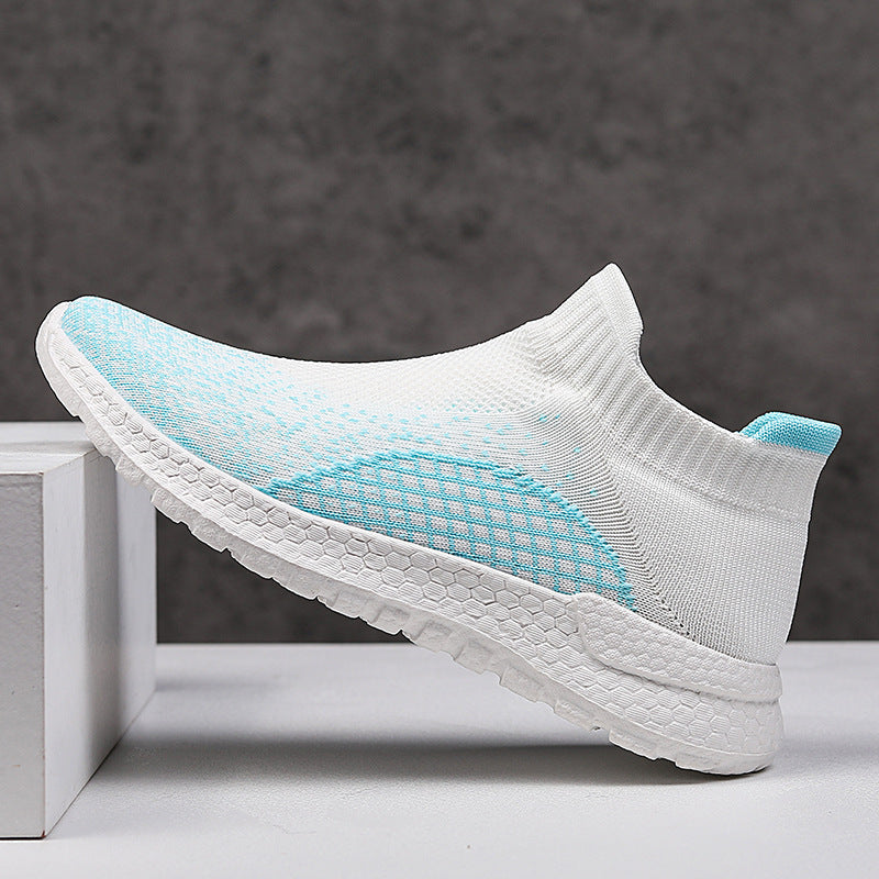 Damen Freizeit-Laufschuhe mit atmungsaktivem Strickdesign und rutschfester Sohle EB