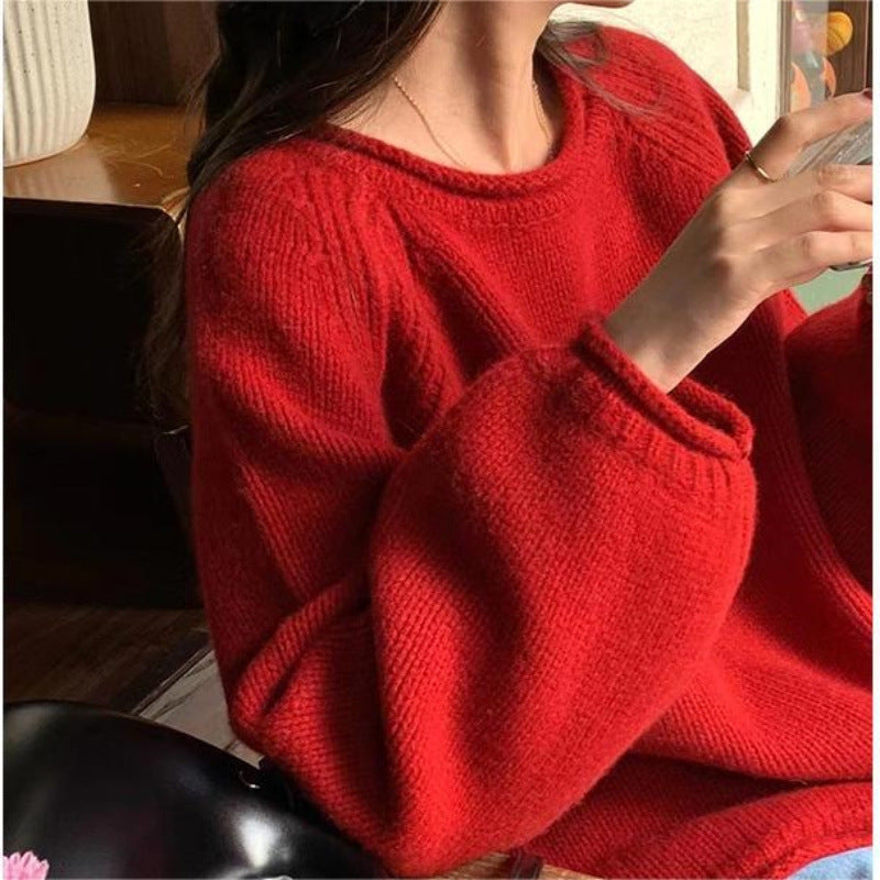 Damen Gemütlicher Oversized Pullover aus hochwertiger Baumwolle mit Rippdetails EB