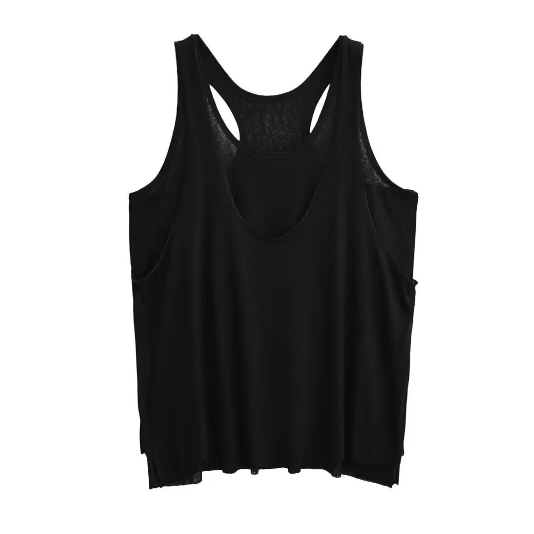 Damen sportliches Tanktop mit asymmetrischem Rückendesign EB