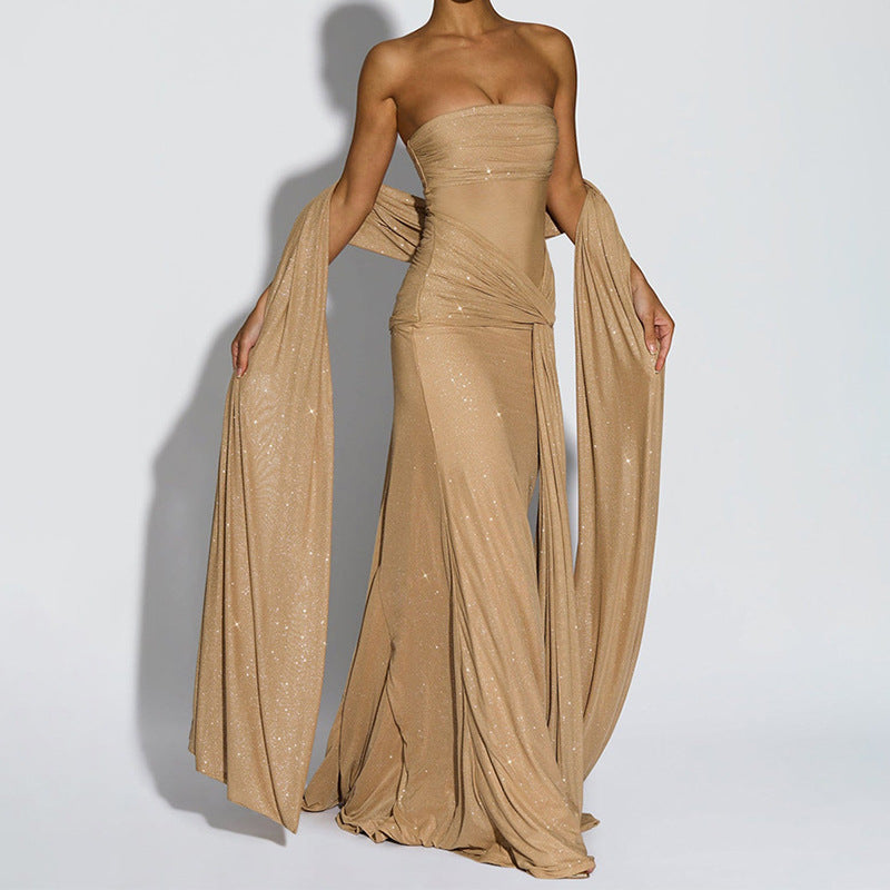 Damen Glamouröses Abendkleid mit Drapierungen EB