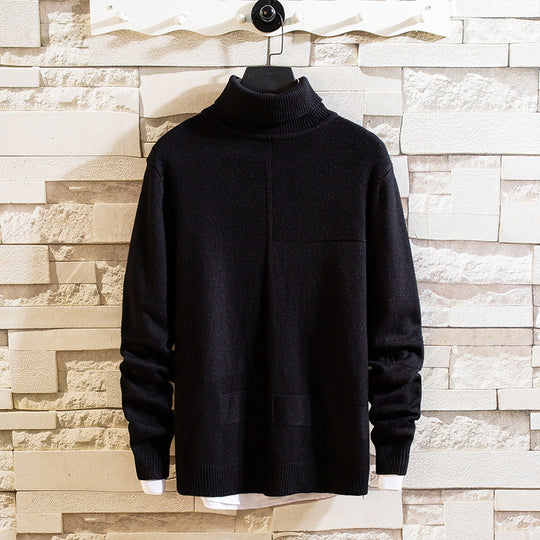 Damen Pullover mit hohem Kragen und Taschen EB