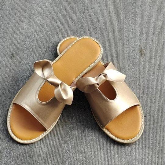 Damen Offene Mules mit dekorativem Schleifen-Detail EB