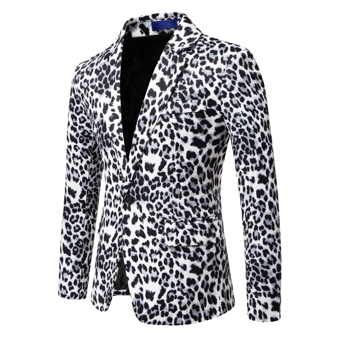 Herren stilvoller Blazer mit animalischem Muster und schmaler Passform EB
