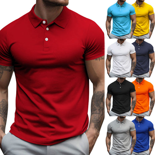 Herren nan tailliertes elastisches Piqué-Poloshirt mit klassischem Kragen EB