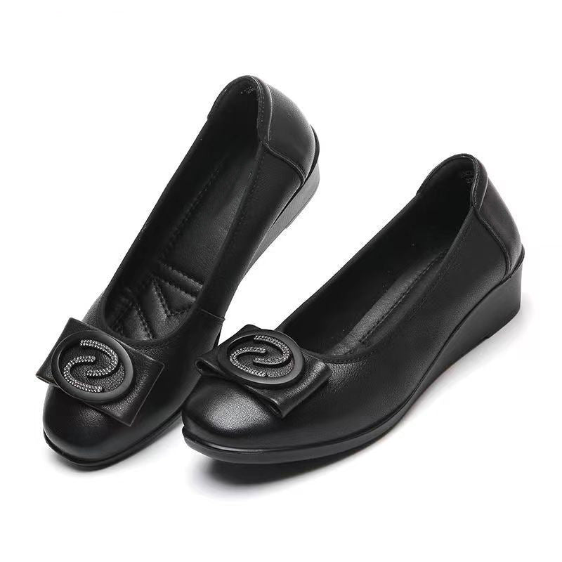 Damen Elegante Ballerinas mit modischer Schleifenverzierung und komfortabler Wedge-Sohle EB