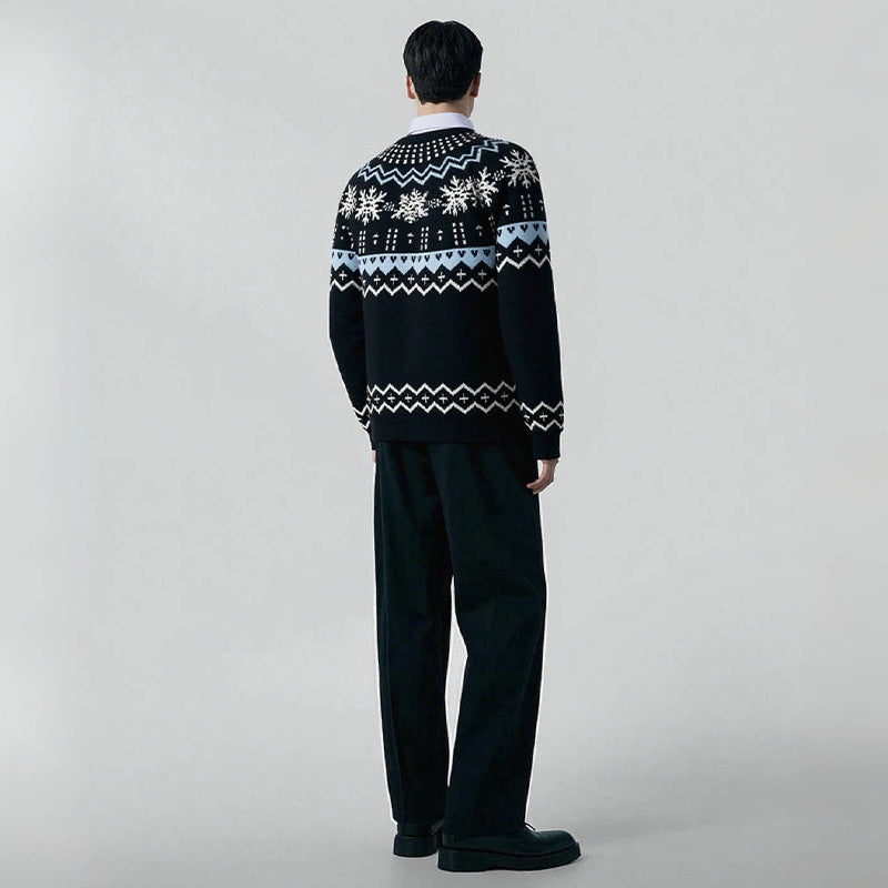 Herren Strickpullover mit winterlichem Muster EB