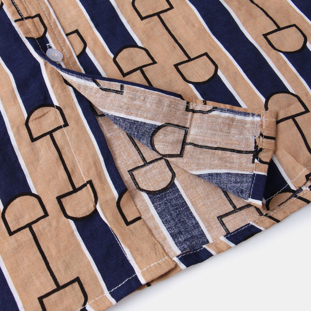 Herren Kurzarmhemd aus atmungsaktivem Stoff mit kreativem Minimaldesign EB