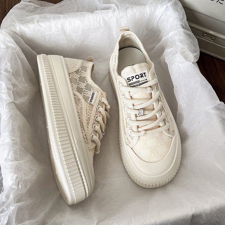Damen Sneaker mit strapazierfähigem Obermaterial und dicker Laufsohle EB