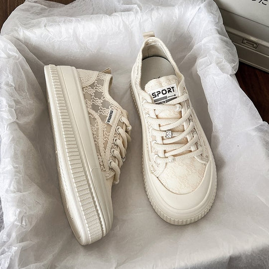 Damen Sneaker mit strapazierfähigem Obermaterial und dicker Laufsohle EB