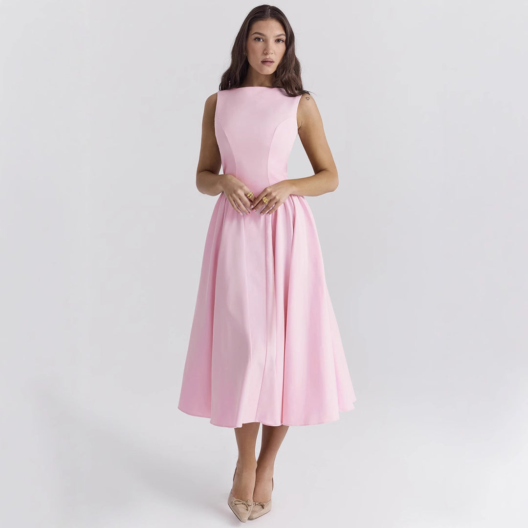 Damen Cocktailkleid mit elegantem Taillenbetonung und schwingendem Rock EB