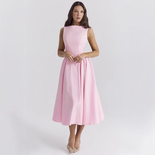 Damen Cocktailkleid mit elegantem Taillenbetonung und schwingendem Rock EB