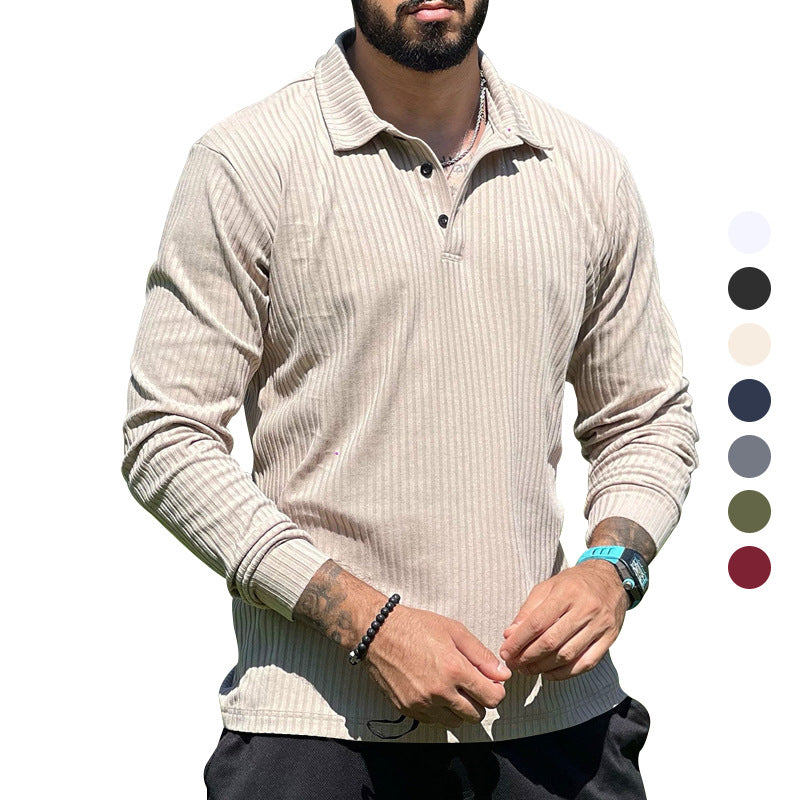 Herren langer Strickpullover mit strukturiertem Design und Knopfleiste EB