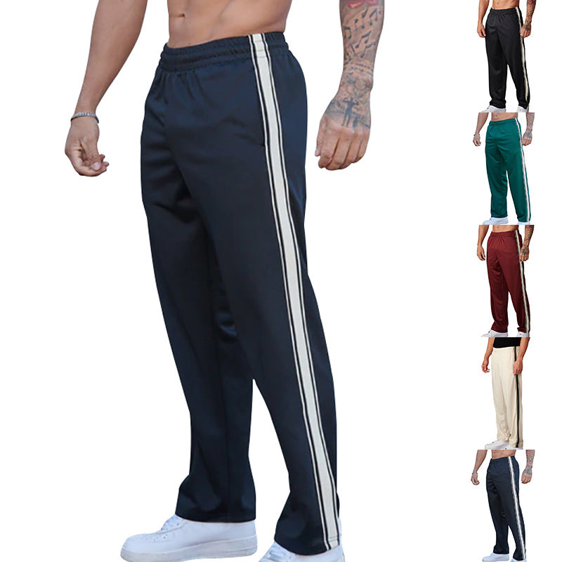 Herren Atmungsaktive Sporthose mit Seitentaschen und dekorativem Streifen EB