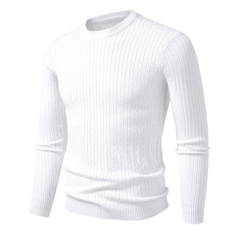 Herren Grobstrickpullover mit elegantem Zopfmuster EB