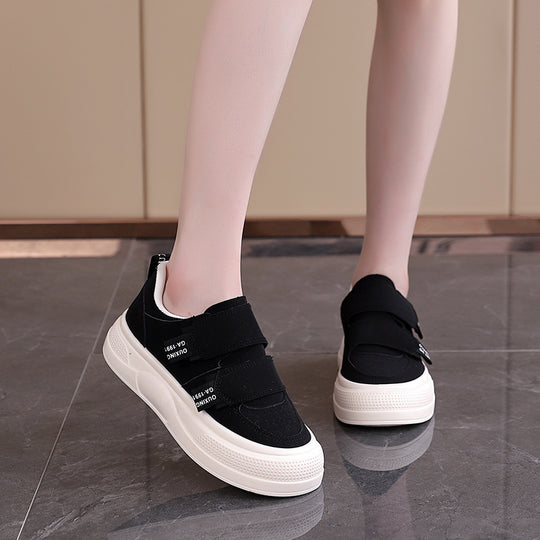 Damen Sneakers mit praktischem Klettverschluss und modischer Plattform EB