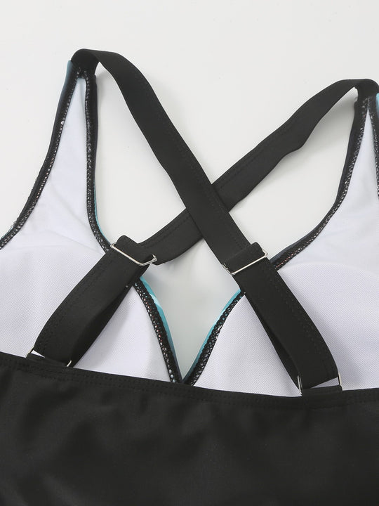 Damen High-Waist Bikini-Set mit modischem Wickeldesign EB