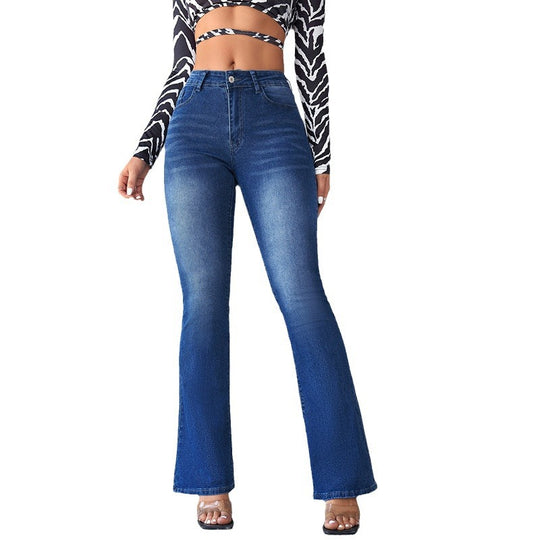 Damen Flared Jeans mit hohem Bund und vintage Charakter EB