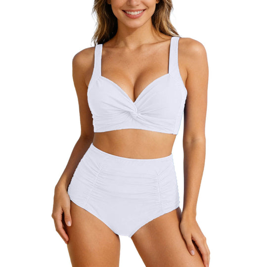 Damen Hochgeschnittenes Bikini-Set mit Twist-Oberteil EB