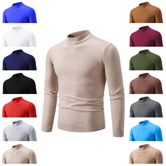 Herren modischer Rollkragenpullover aus feiner Strickqualität EB