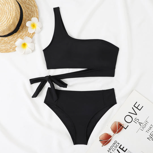 Damen Asymmetrischer Bikini mit verstellbarem Bindegurt EB