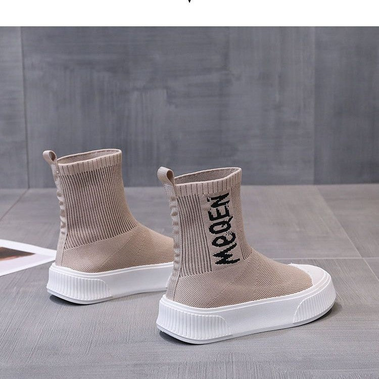Damen modische Sockensneaker mit elastischem Schaft und modernem Design EB
