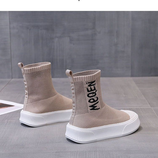 Damen modische Sockensneaker mit elastischem Schaft und modernem Design EB