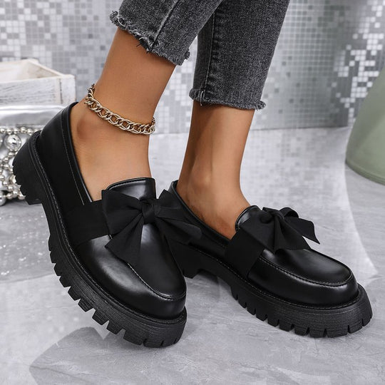 Damen modische Ballerinas mit großen Schleifen EB
