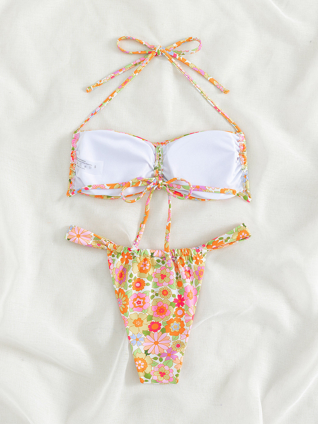 Damen Bandeau-Bikini mit verspieltem Blumendesign EB