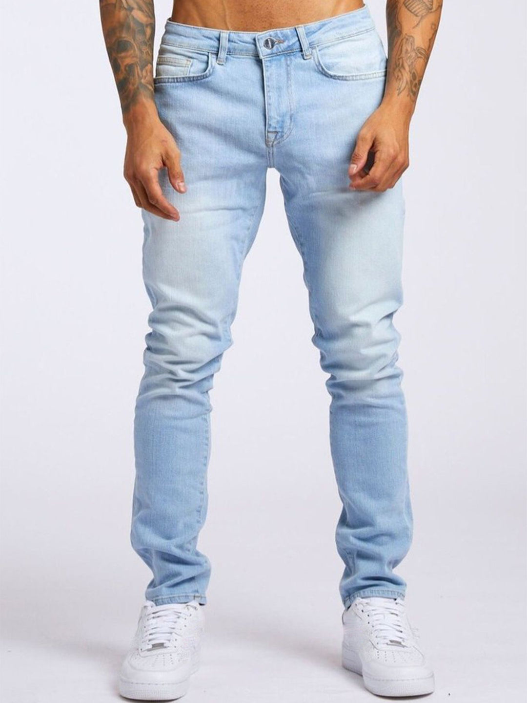 Herren Slim-Fit Jeans mit elastischem Komfortbund und modernen Details EB