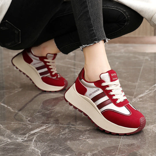 Damen Sportliche Chunky Sneakers mit rutschfester Laufsohle und atmungsaktivem Obermaterial EB
