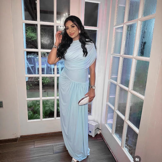 Damen Maxi-Kleid mit dekorativer Raffung und eleganter Drapierung EB