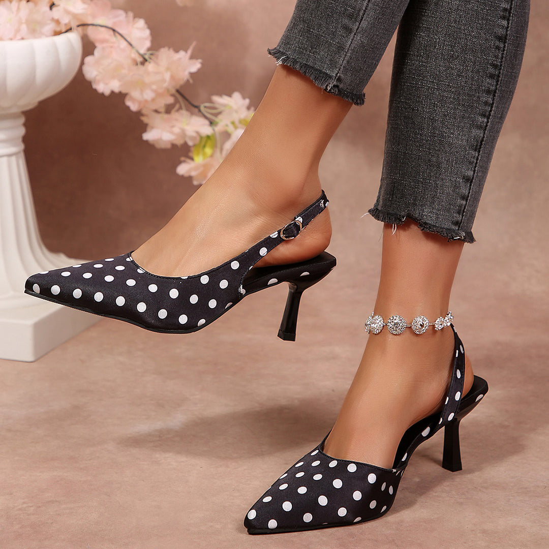 Damen Slingback Pumps mit Punktmuster EB