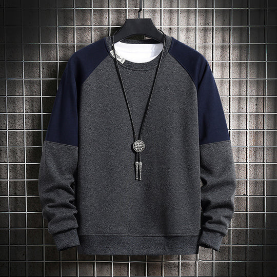 Herren modischer Sweatshirt mit Kontrastärmel Hedi-Mode